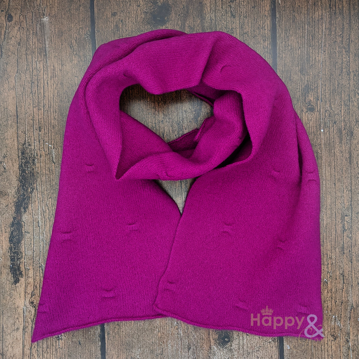 Fuchsia purple felted merino wool scarf